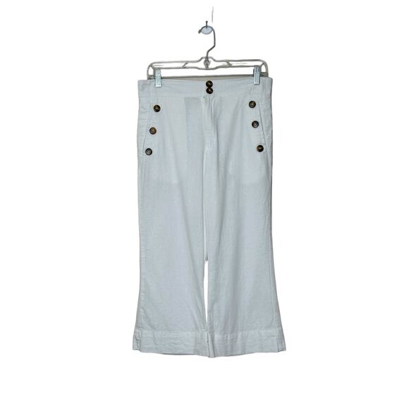 Jen’s Pirate Booty white linen cropped pants size S - Picture 6 of 6